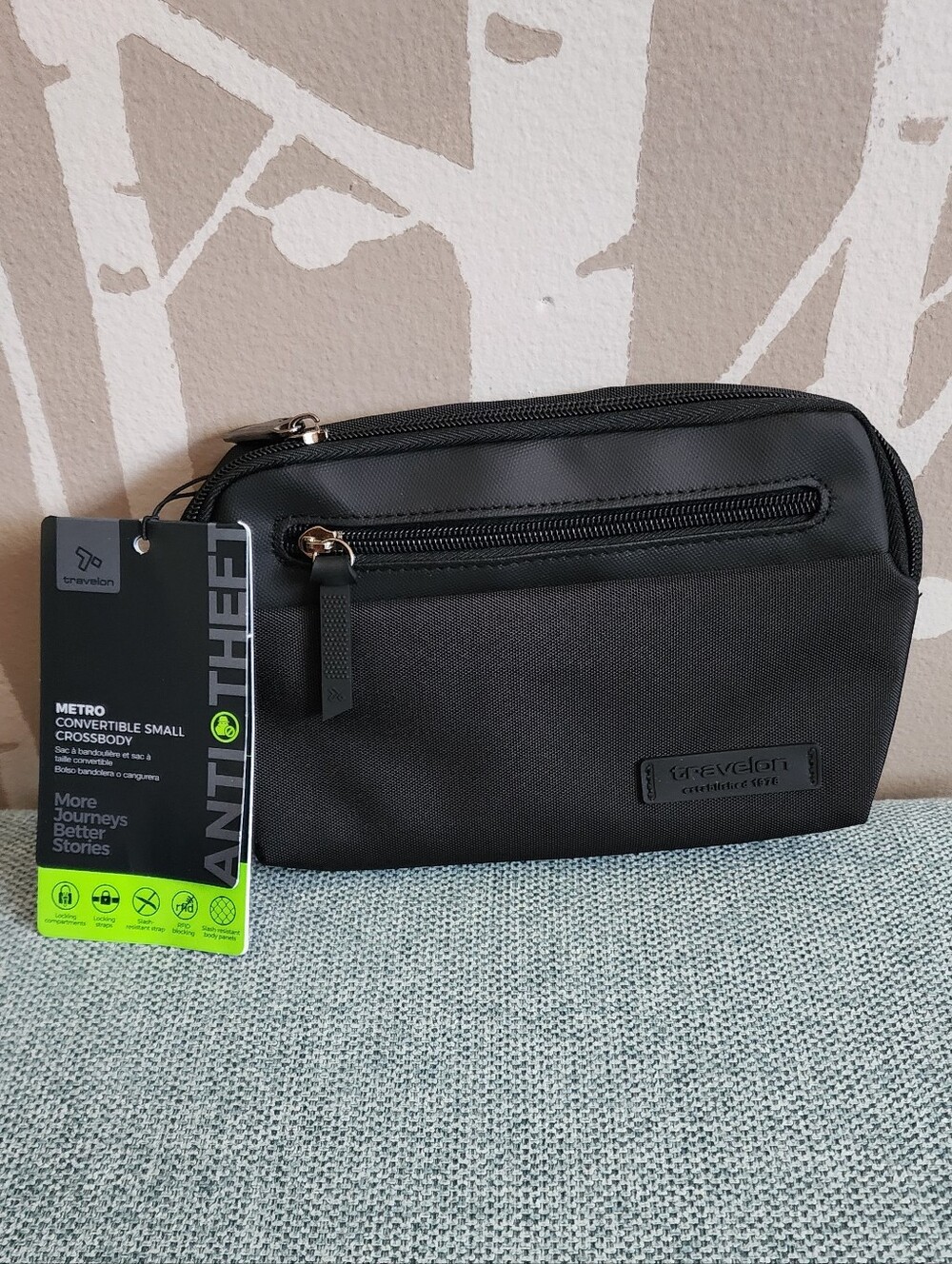 Travelon: Black Metro Convertible Small Crossbody